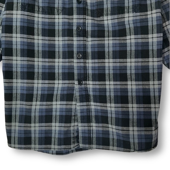 LL Bean Mens Vintage Freeport Main Plaid Flannel Shirt Cotton Chamois Blue Sz M - Picture 4 of 11